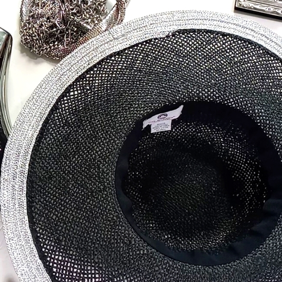 100% Paper Brim with Shimmery Silver Metallic Trim - Picture 8 of 14